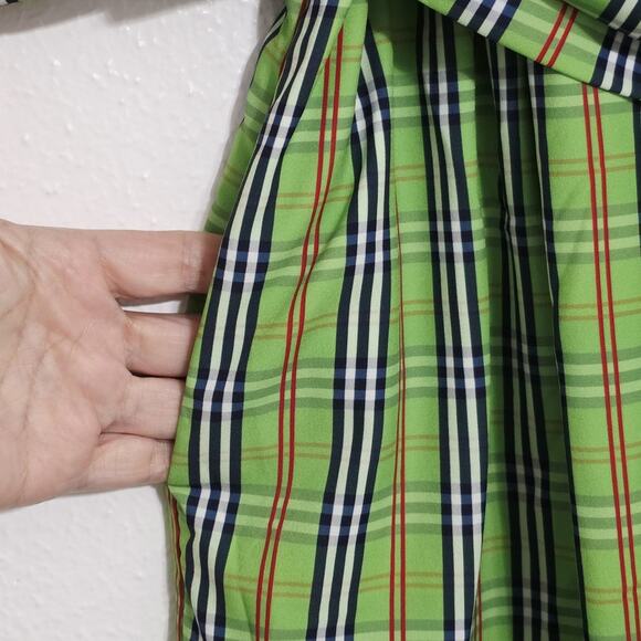 Gretchen Scott Breezy Blouson Sunshine Plaid Green Dress Size Small - Picture 8 of 15